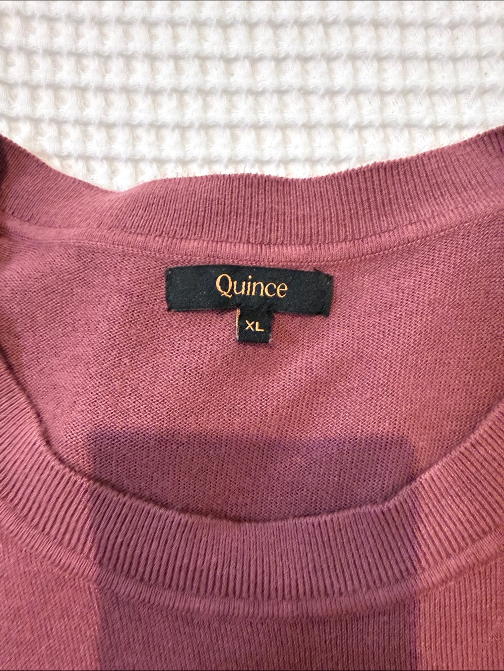 Quince Lightweight Cotton Cashmere Crewneck Long-Sleeve Sweater in Dusty Plum - Picture 5 of 5